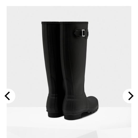 Original Tall Hunter Boots Size UK 7 / US 9 ๐ฅพ Matte Black w Buckle - Picture 6 of 16